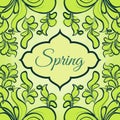 Template with abstract green leaves