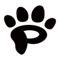 P Letter Paw Pet Logo Template
