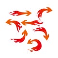 Set of abstract fire arrow icon vector illustration Royalty Free Stock Photo