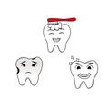 Set of health, pain tooth character vector illustration