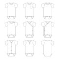 Template all model baby onesie vector illustration
