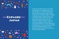 Template of article for travel to Japan concept vector illustration Royalty Free Stock Photo