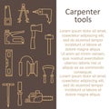 Template articles from carpenter`s tool icons with place for your text.