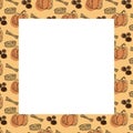 Template with autumn attributes for food recipes, cooking