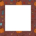 Template with autumn attributes for food recipes, cooking