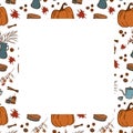 Template with autumn attributes for food recipes, cooking