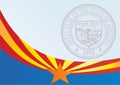 Template for the award, an official document with the flag of the State of Arizona Royalty Free Stock Photo