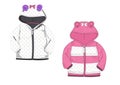 Template of baby front zip hood padded jacket design