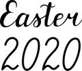 `Easter 2020` hand drawn vector lettering.