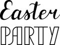 `Easter party` hand drawn vector lettering.