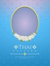 Template background for Mother`s day thailand with modern line Thai pattern traditional concept and frame beautiful Jasmine flowe