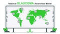 Template background for National Glaucoma Awareness Month. Eye disease is around the world. Illustrated vector isolates on white