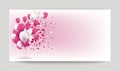 Pink White Balloons Confetti Hearts Template Royalty Free Stock Photo