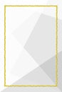 Template banner with golden glitter frame on soft grey geometric background, glitter gold frame grey for advertising promotion Royalty Free Stock Photo