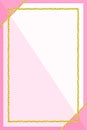 Template banner with golden glitter frame on soft pink pastel background, glitter gold frame pink for advertising promotion Royalty Free Stock Photo