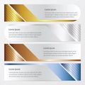 Template banner set gold, bronze, silver, blue color Royalty Free Stock Photo