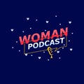 Template banner for woman podcast
