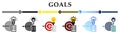 Goals icon. Various style icons on web banner Royalty Free Stock Photo