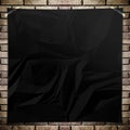 Template- Black crumpled square Poster on grunge brick wall Royalty Free Stock Photo