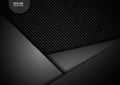 Template black geometric triangles overlapping carbon kevlar fiber background and texture Royalty Free Stock Photo