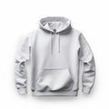 Template blank flat white hoodie. Hoodie sweatshirt with long sleeve flatlay mockup for design and print