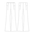 template bootcut legging with pocket vector flat design outline clothing collection