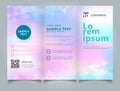 Template brochure layout design abstract white triangles geometric on holographic background. Royalty Free Stock Photo
