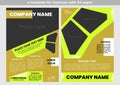 template of a business brochure. light green and dark yellow colors