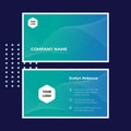 Blue line gradient business card vector template Royalty Free Stock Photo