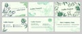 Template business card design set with magnolia Royalty Free Stock Photo