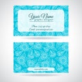 Template of business card with lace flowers