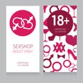 Template business card for sex shop