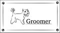 Template business cards for groomer. hand drawing illustration. vector