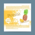 Template candy packaging. Pineapple sweets.