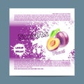 Template candy packaging. Plum sweets.