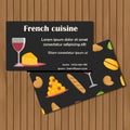 Template for card or booklet with cartoon french