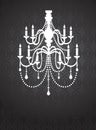 Template card with vintage chandelier Royalty Free Stock Photo