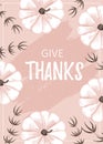 Template card with white pumpkin. Give thanks