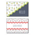 Template cards with Scandinavian pattern. Vector greeting card