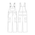 template cargo bib overall vector flat design outline clothing collection Royalty Free Stock Photo