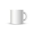 Template ceramic blank white Mug with shadow. Photorealistic white Cup