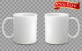 Template ceramic clean white mug with a matte effect, without the bright glare. Royalty Free Stock Photo