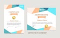 Template Certificate of Achievement Vecrtical and Horizontal Set. Vector