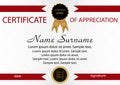 Template certificate of appreciation. Elegant background. Winning the competition. Reward. Vector
