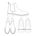 Template chelsea boots vector illustration flat design Royalty Free Stock Photo