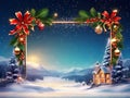 Template Christmas border, holiday background.frame teks. Ai generated image. Generative Ai. Ai generatif. Royalty Free Stock Photo