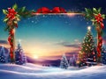 Template Christmas border, holiday background.frame teks. Ai generated image. Generative Ai. Ai generatif. Royalty Free Stock Photo