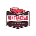 A template of classic or vintage or retro car logo design. vintage style