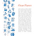 Template for clean planet with text and icons