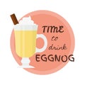 Eggnog in flat style. Holiday and Christmas. Color icon. Vector